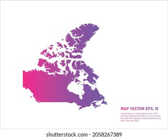Canada map gradient color . on white background. 