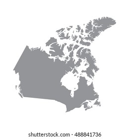 Canada Map Gray Stock Vector (Royalty Free) 488841736