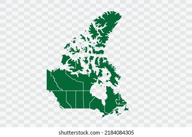 Canada Map green Color on White Background quality files Png