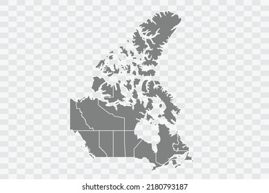 Canadá Mapa color gris en archivos de calidad de fondo blanco Png 