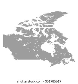 Canada map grey colored on a  white background