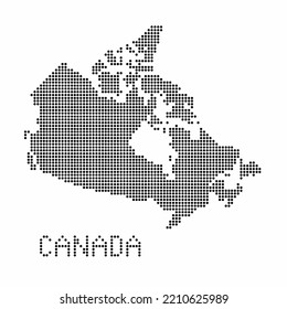 Canada map with grunge texture in dot style. Abstract vector illustration of a country map with halftone effect for infographic.