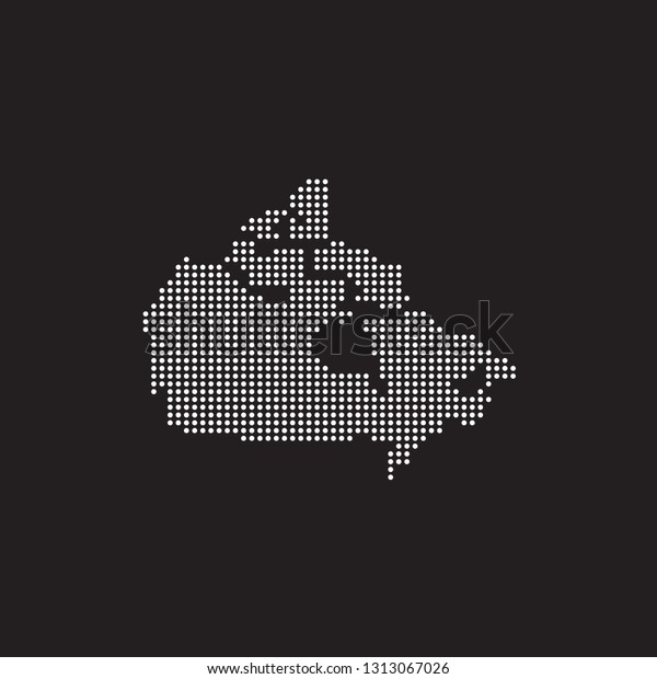 Canada Map Halftone Vector Pictogram Illustration Stock Vector (Royalty ...