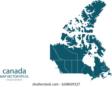 Canada map High Detailed on white background. Abstract design vector illustration eps 10