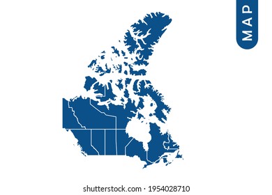 Canada map High Detailed on white background. Abstract design vector illustration eps 10