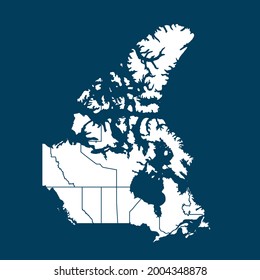 Mapa de Canadá Alto detalle sobre fondo verde. color blanco. Resumen de la ilustración vectorial de diseño eps 10