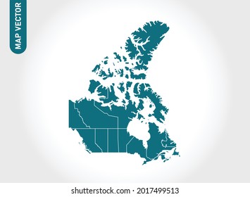 Canada map High Detailed on white background. Abstract design vector illustration eps 10