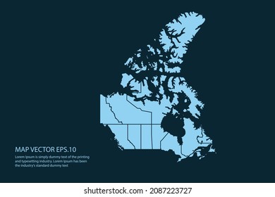 Mapa de Canadá Alto detalle sobre fondo blanco. Resumen de la ilustración vectorial de diseño eps 10