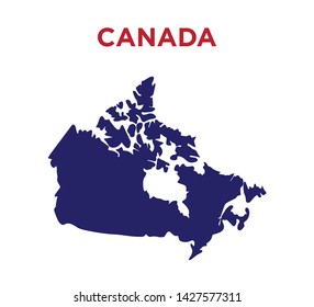 Canada map icon flat trendy