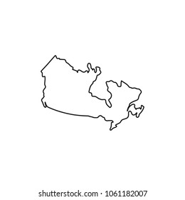 Canada map icon. Outline Canada map vector icon for web design isolated on white background