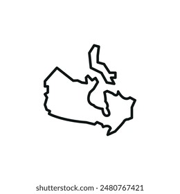 Canada Map icon. Simple Canada Map icon for social media, app, and web design. Vector illustration.