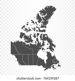 Canada Map Isolated On Transparent Background Stock Vector (Royalty ...