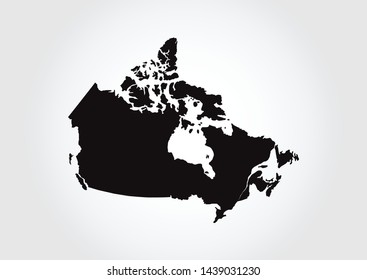 Canada map isolated on white background, Map minimal modern style black and white. Vector illustration