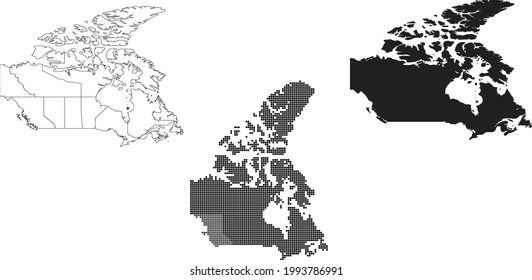 Kanada-Karte einzeln auf weißem Hintergrund.