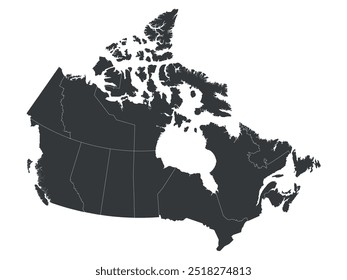 Canada map isolated on white background.