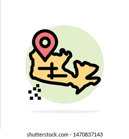 Canada, Map, Location Abstract Circle Background Flat color Icon. Vector Icon Template background