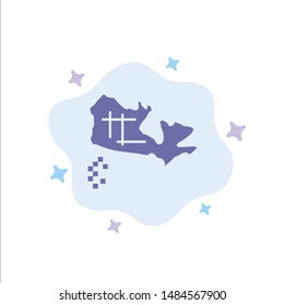 Canada, Map, Location Blue Icon on Abstract Cloud Background. Vector Icon Template background