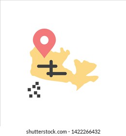 Canada, Map, Location  Flat Color Icon. Vector icon banner Template