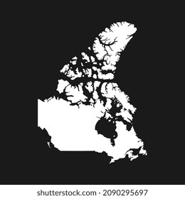 Canada map on black background