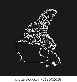 Canada map on black background