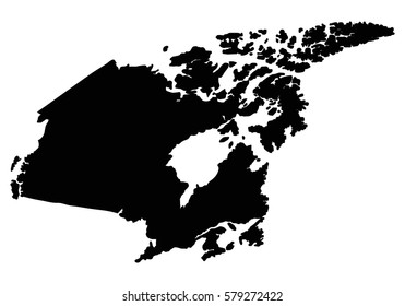 Canada map outline vector isolated on white background