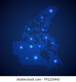 Canada map page symbol for your web site design Canada map logo, app, UI. Wire frame 3D mesh polygonal network line, design sphere, dot and structure. Canada map.vector illustration eps 10