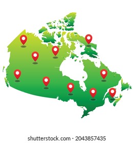 Canada Map with pin location