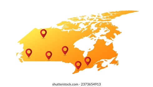 Canada map pin location vector illustration