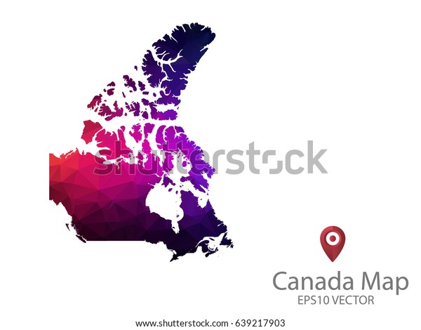 Canada Map Polygon Colorful Vector Eps10 Stock Vector (Royalty Free ...