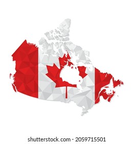 Canada map in polygonal style on white background. Vector illustration eps 10.