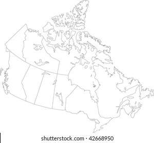 Canada map with province borders