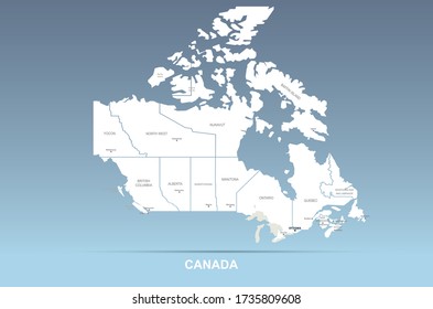 canada map. canada province and territores vector map. 