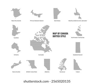 Canada map with province and territory vector pack