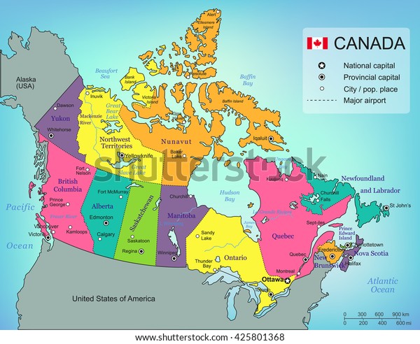 Canada Map With Provinces And Territories And Capitals - United States Map