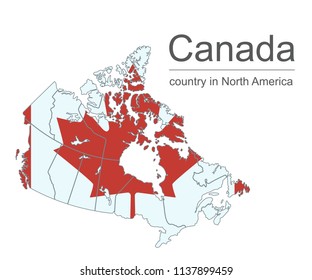 Canada Map Provinces Flag Vector Illustration Stock Vector (Royalty ...