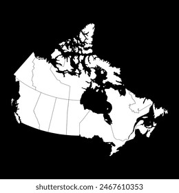 Canada map with provinces. Vector illustration.