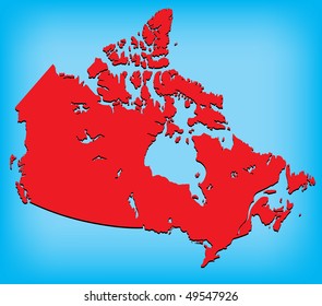 Canada Map Red Stock Vector (Royalty Free) 49547926 | Shutterstock