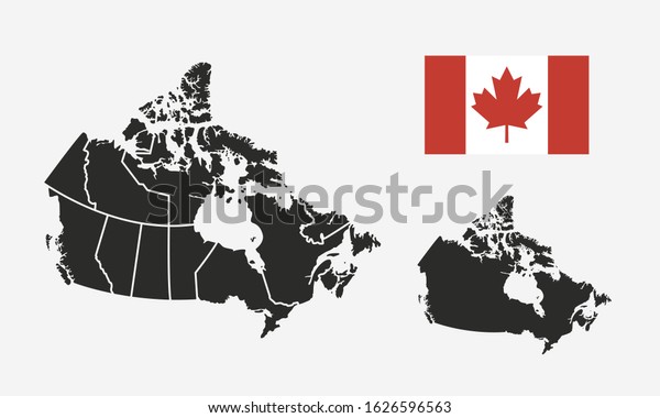 Canada Map Regions Canada Flag Isolated Stock Vector (Royalty Free ...