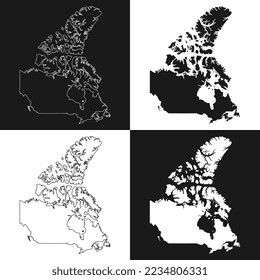 Canada map set. Vector illustration.