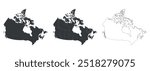 Canada Map set vector, Map of Canada. Outline Canada map. Flat Canada map icon.