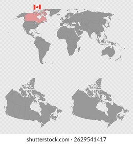 Canada Map Set with World Location.
