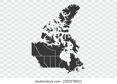 Canada Map Shadow Color on White Background quality files Png
