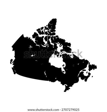 Canada Map Silhouette Vector Graphic - A Black Outline Representation of the Country