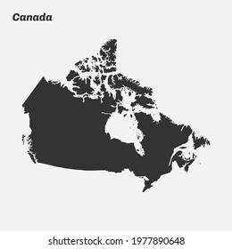 Canada map silhouette. Vector illustration.