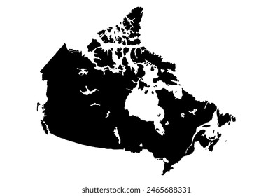 Canada map silhouette vector illustration
