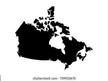 Canada Map Silhouette Vector Illustration Stock Vector (Royalty Free ...