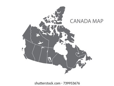 Canada Map Silhouette. vector illustration