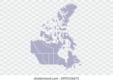 Canada Map silver Color on White Background quality files Png