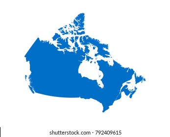 Canada Map Sky Blue Tone Vector Isolated On White Background Vector EPS 10