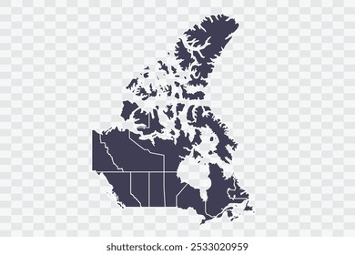 Canada Map Slate Color on White Background quality files Png